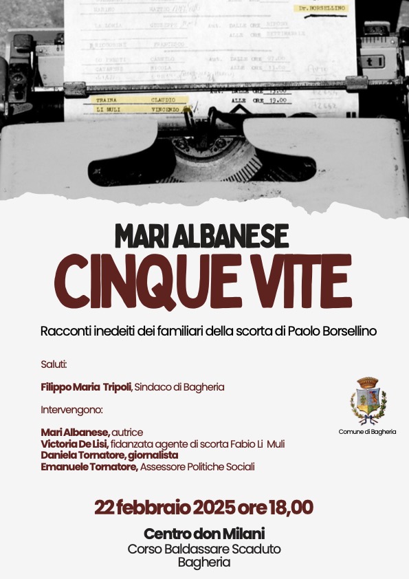 Al Centro Don Milani la presentazione del libro "Cinque Vite" di Mari Albanese.