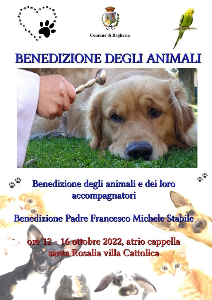 Domenica 16 ottobre benedizione degli animali a Bagheria 