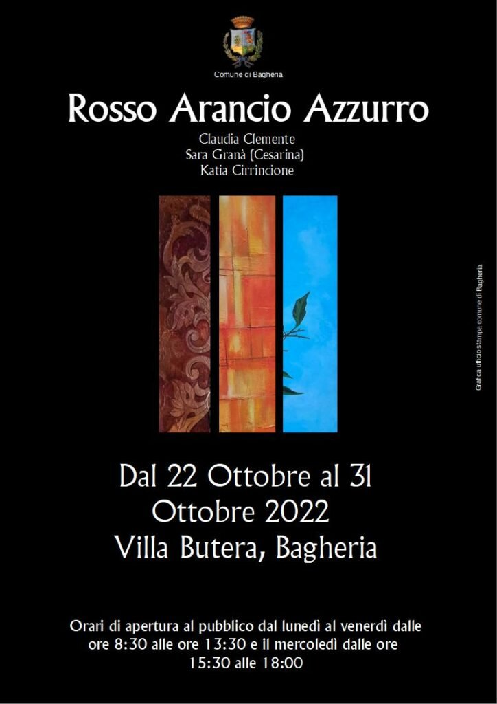 Mostra con “Rosso Arancio Azzurro” – Villa Butera sabato 22 ottobre 20