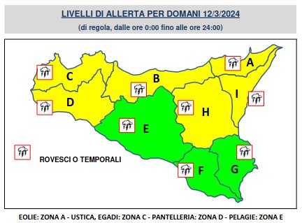 Bollettino meteo dipartimento Regionale della Protezione Civile