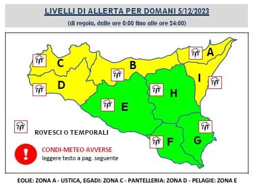 Bollettino meteo Dipartimento Regionale della Protezione Civile