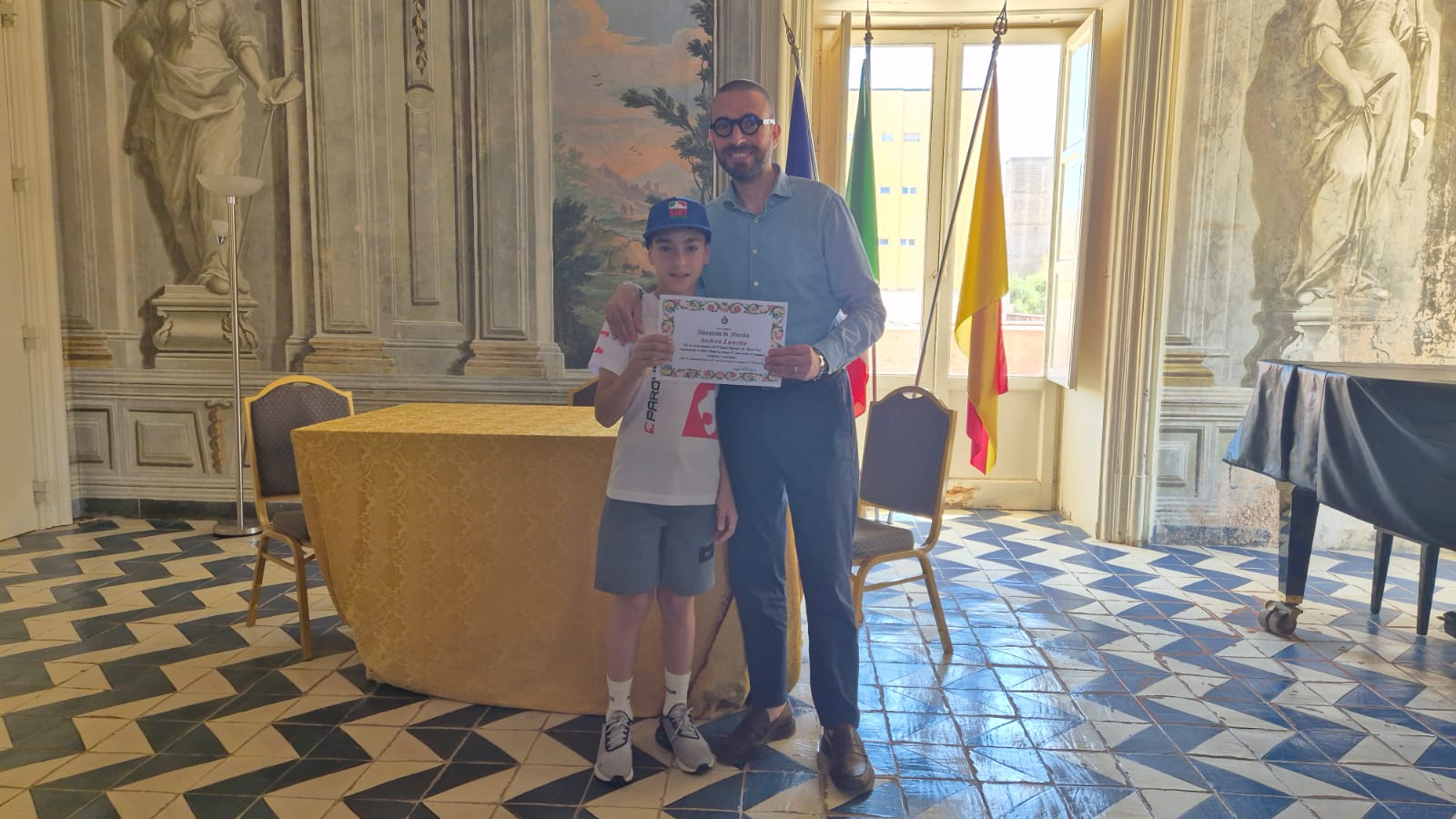 Ricevuto dal sindaco Tripoli il giovane Andrea Lunetta, arrivato tra i 9 piloti senior italiani al “Kart summer camp” di Napoli