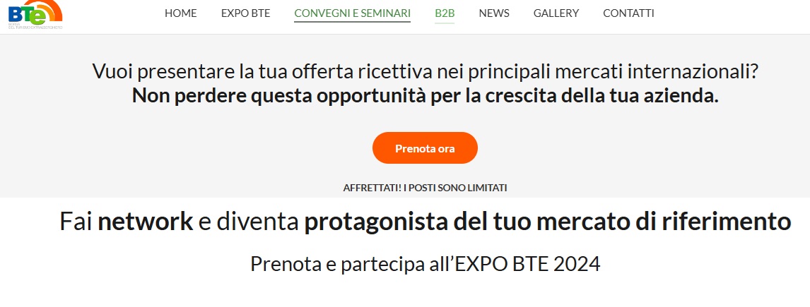 Ultime ore per iscriversi agli incontri B2b per strutture ricettive alla Borsa del Turismo Extralberghiero (BTE)