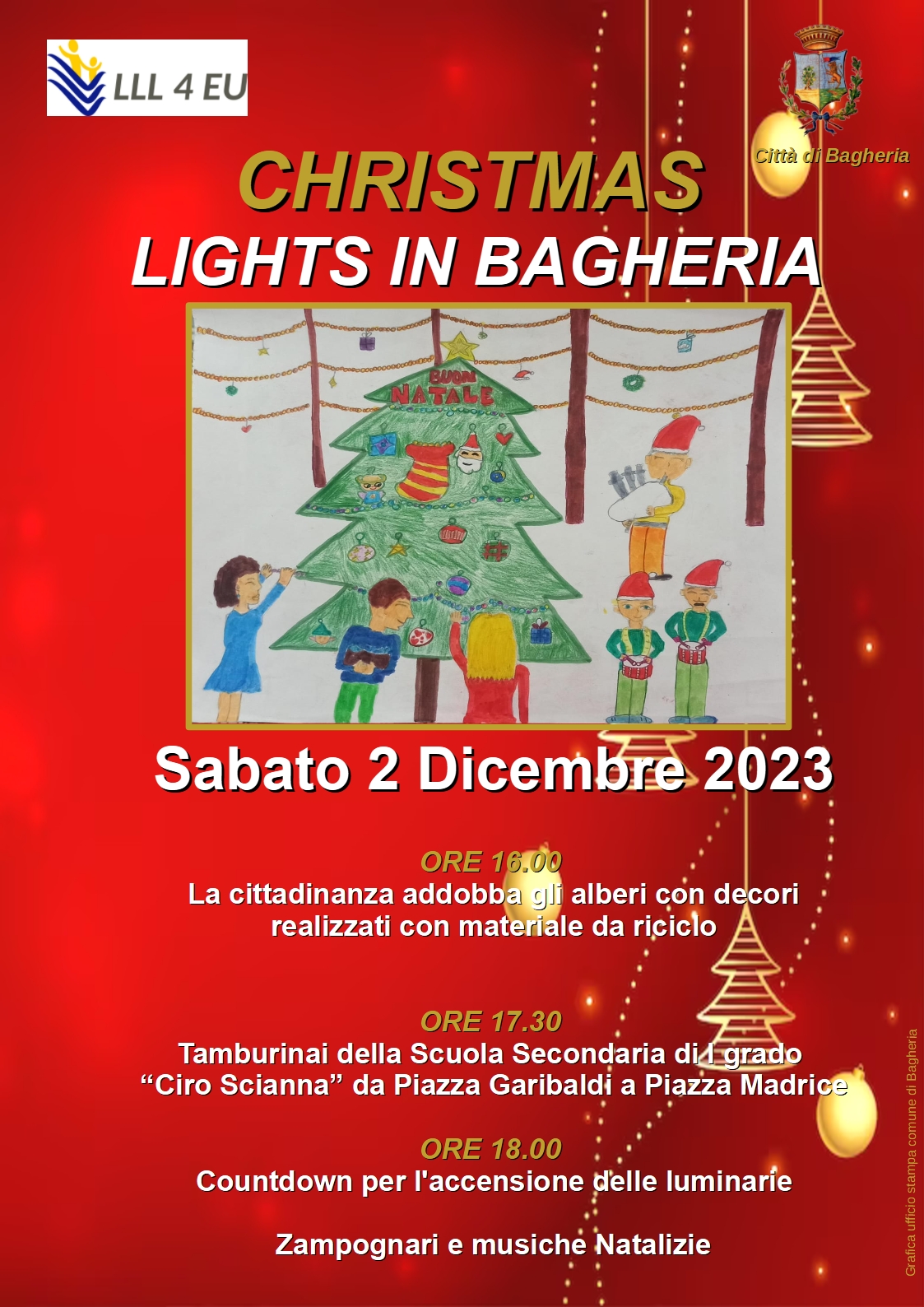 Christmas lights in Bagheria, si accende il Natale a Bagheria sabato 2 dicembre