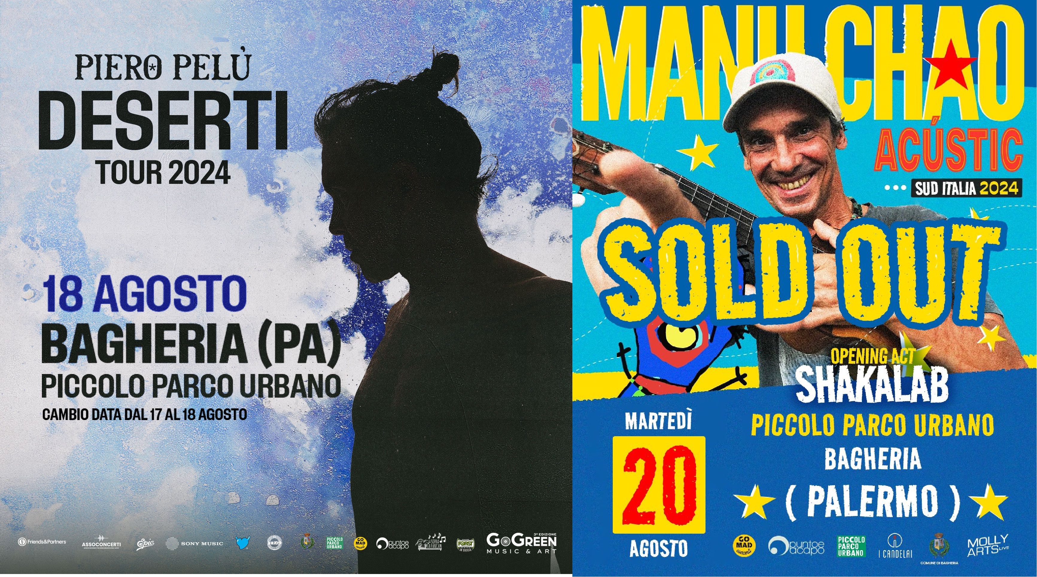 Bagheria si accende di musica: le leggende Piero Pelù e Manu Chao arricchiscono l’estate bagherese ed è sold out nelle strutture ricettive per Manu Chao