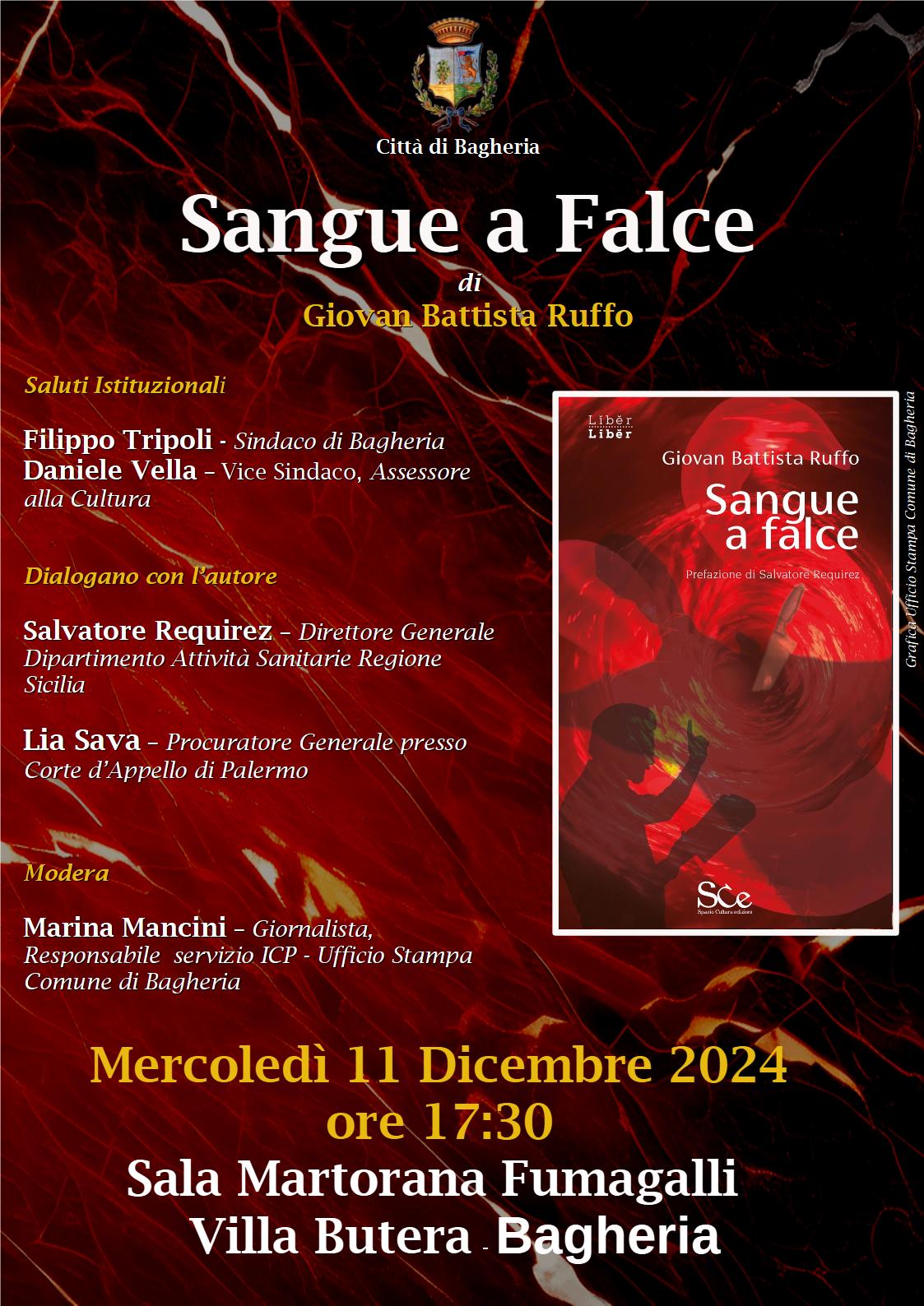 Bagheria ospita la presentazione di "Sangue a Falce": un romanzo che tocca il cuore