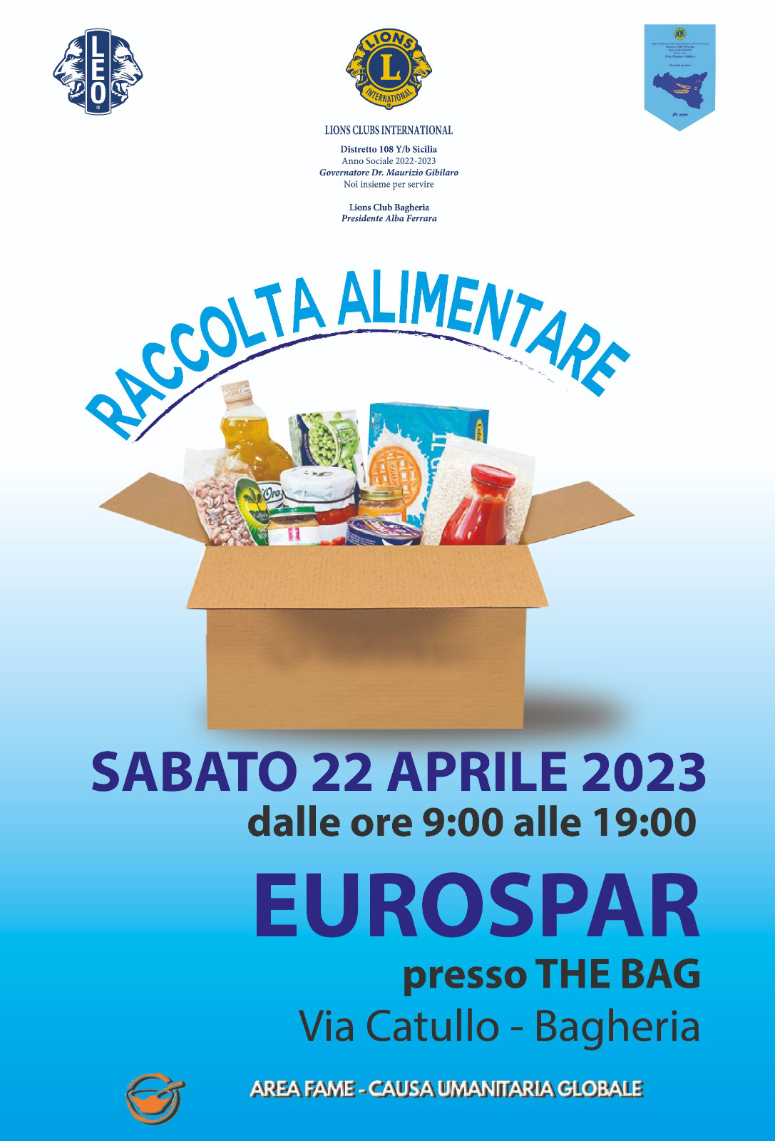 Sabato 22 aprile raccolta alimentare per le persone che si trovano nelle condizioni di disagio economico