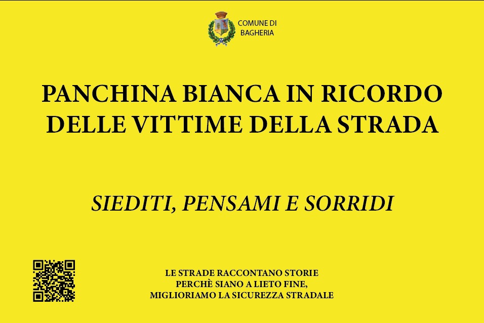 Bagheria ricorda Giovanni Fossile ed Eleonora Modica: una panchina bianca per sensibilizzare sulla sicurezza stradale