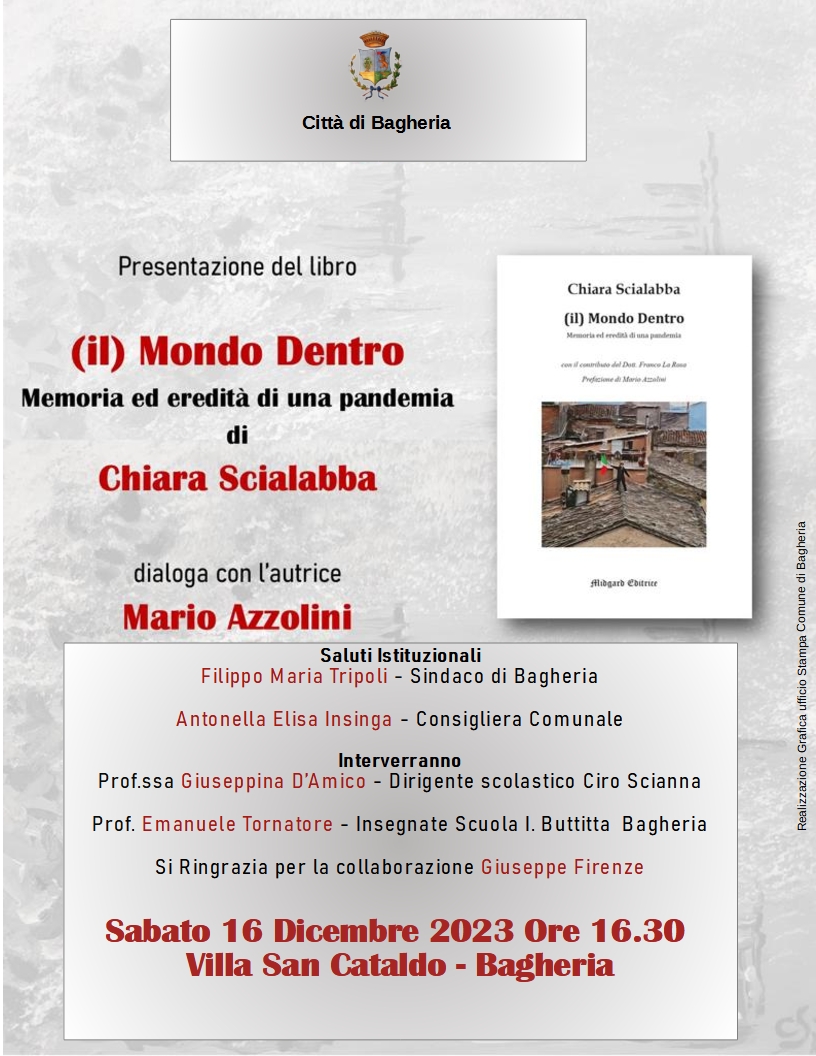 Presentazione del libro: “ Mondo dentro” di Chiara Scialabba a villa San Cataldo.