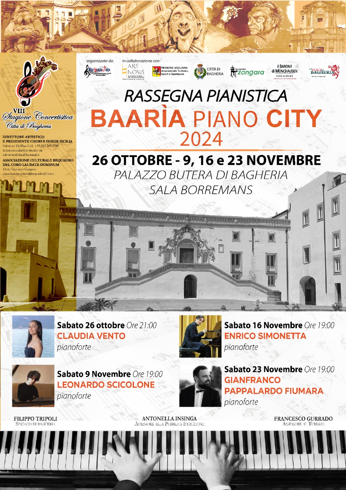 Stagione concertistica: Rassegna pianistica a villa Butera. Prossimo appuntamento sabato 16 Novembre.