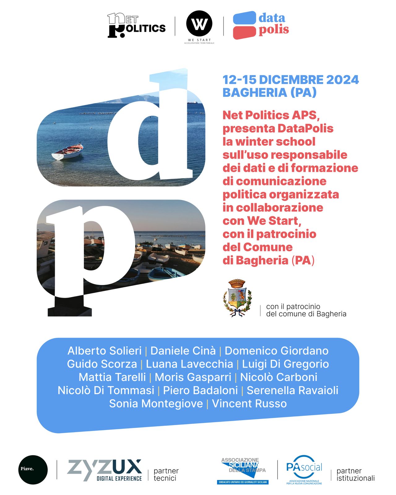 Dati e comunicazione: la Winter School di NetPolitics a Bagheria  Dal 12 al 15 dicembre a Bagheria lezioni, incontri workshop con professori ed esperti