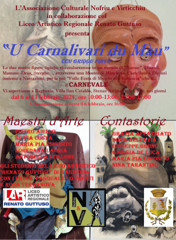 Carnilivari a Baaria: il 6 febbraio si inaugura "U carnalivari du Màu" dell'associazione Nofriu e Virticchiu con i ragazzi del liceo artistico Renato Guttuso