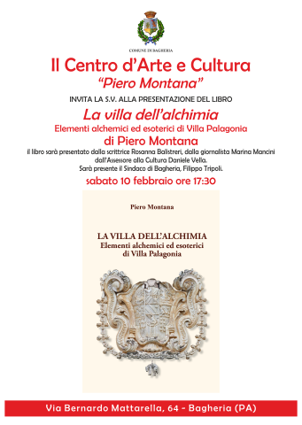 Presentazione del libro:  "La Villa dell’alchimia. Elementi alchemici ed esoterici di Villa Palagonia" di Piero Montana.