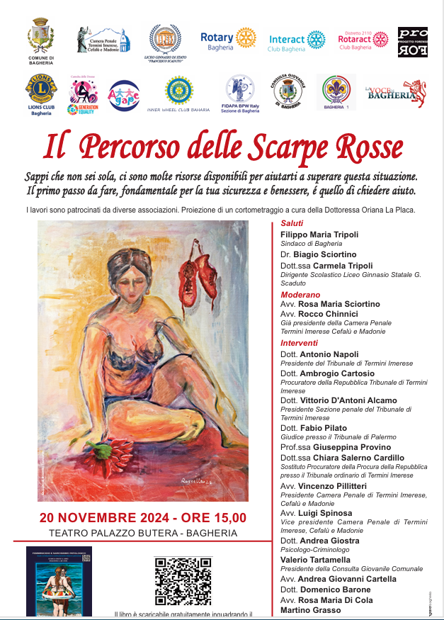 Bagheria: “Il percorso delle scarpe rosse”, convegno contro la violenza sulle donne al Teatro di Villa Butera mercoledì 20 novembre ore 15:00