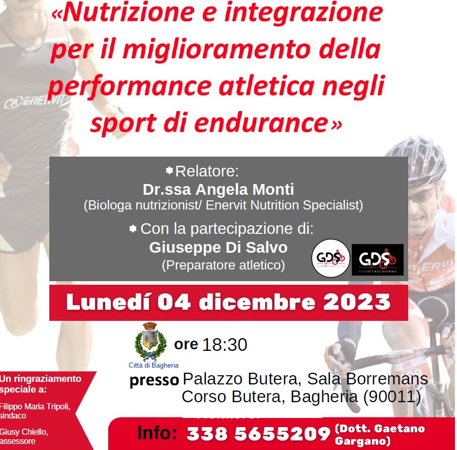 Nutrizione e integrazione per il miglioramento della performance atletica negli sport. Incontro a villa Butera.