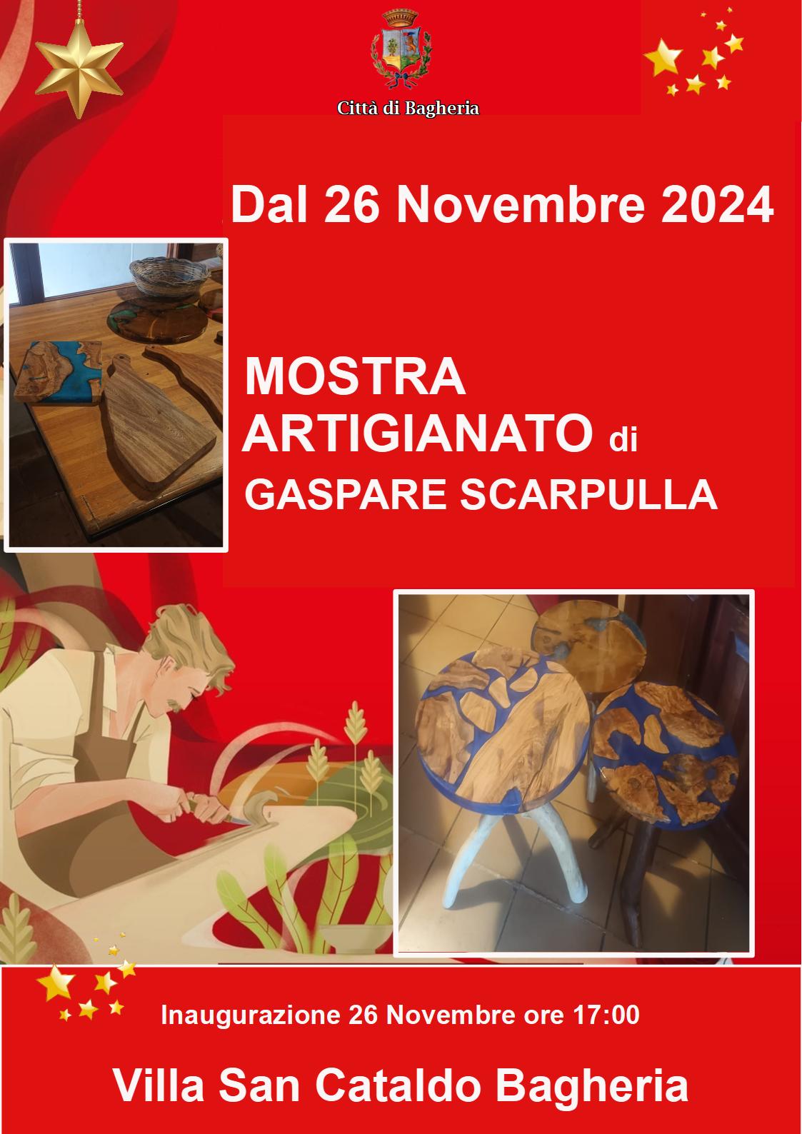 Mostra di artigianato di Gaspare Scarpulla a villa San Cataldo.