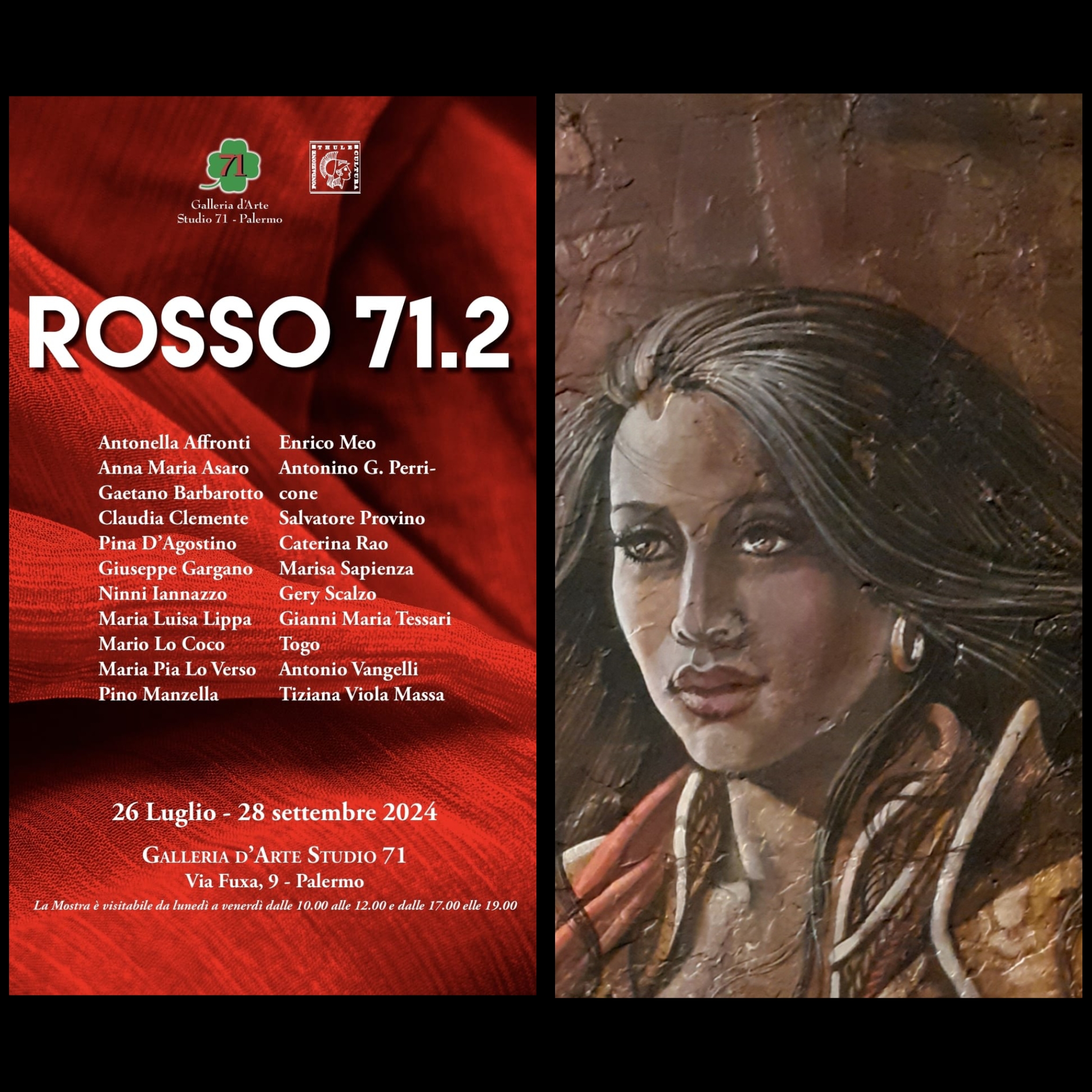Un'opera di Claudia Clemente esposta alla mostra: "ROSSO 71.2." a Palermo.