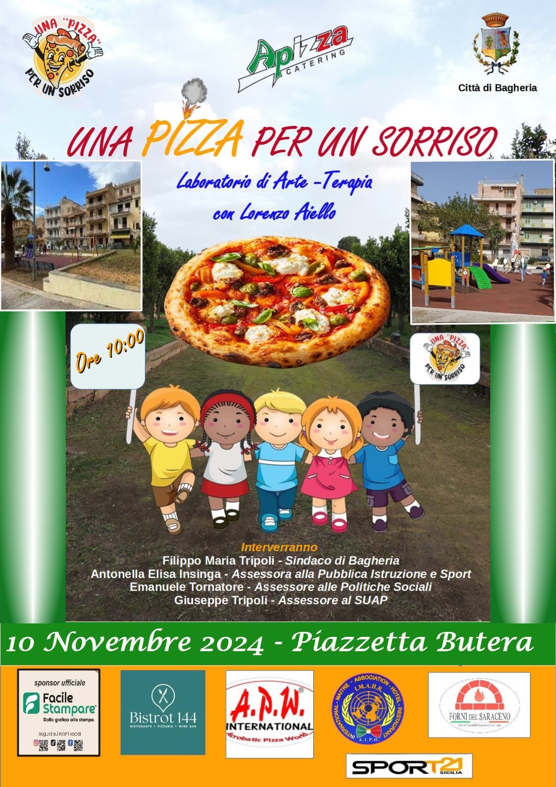 "Una Pizza per Un Sorriso" cambia location. Si svolgerà a piazzetta Butera domenica 10 novembre.