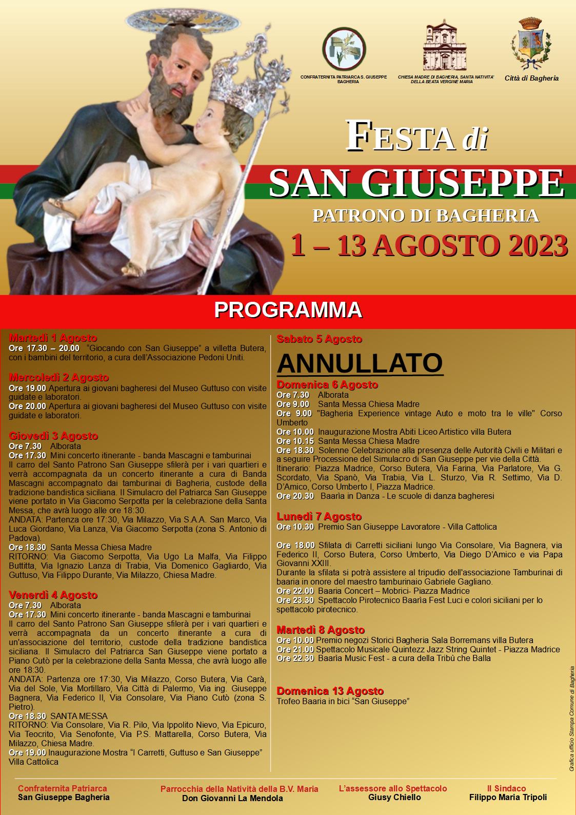 Festa di San Giuseppe: Il programma di Martedì 8 agosto Premio Negozi Storici, Quintezz Jazz e La Tribù che balla.