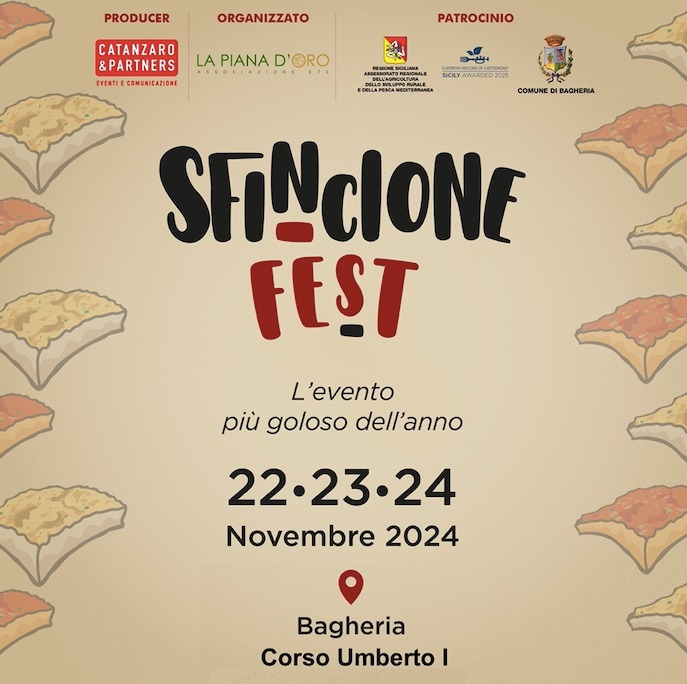 Torna lo Sfincione Fest di Bagheria: tre giorni di show cooking, degustazioni e spettacoli.