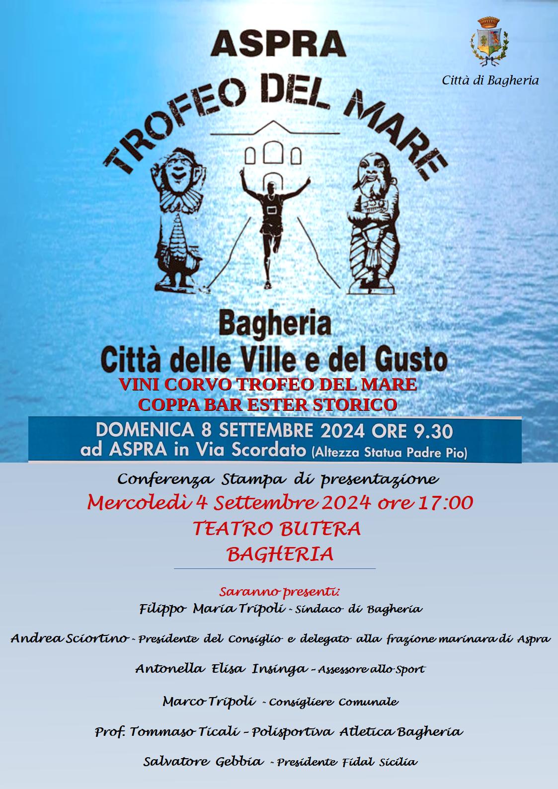 Trofeo del Mare - Trofeo Equilibra. Mercoledi' 4 settembre conferenza stampa di presentazione a villa Butera.