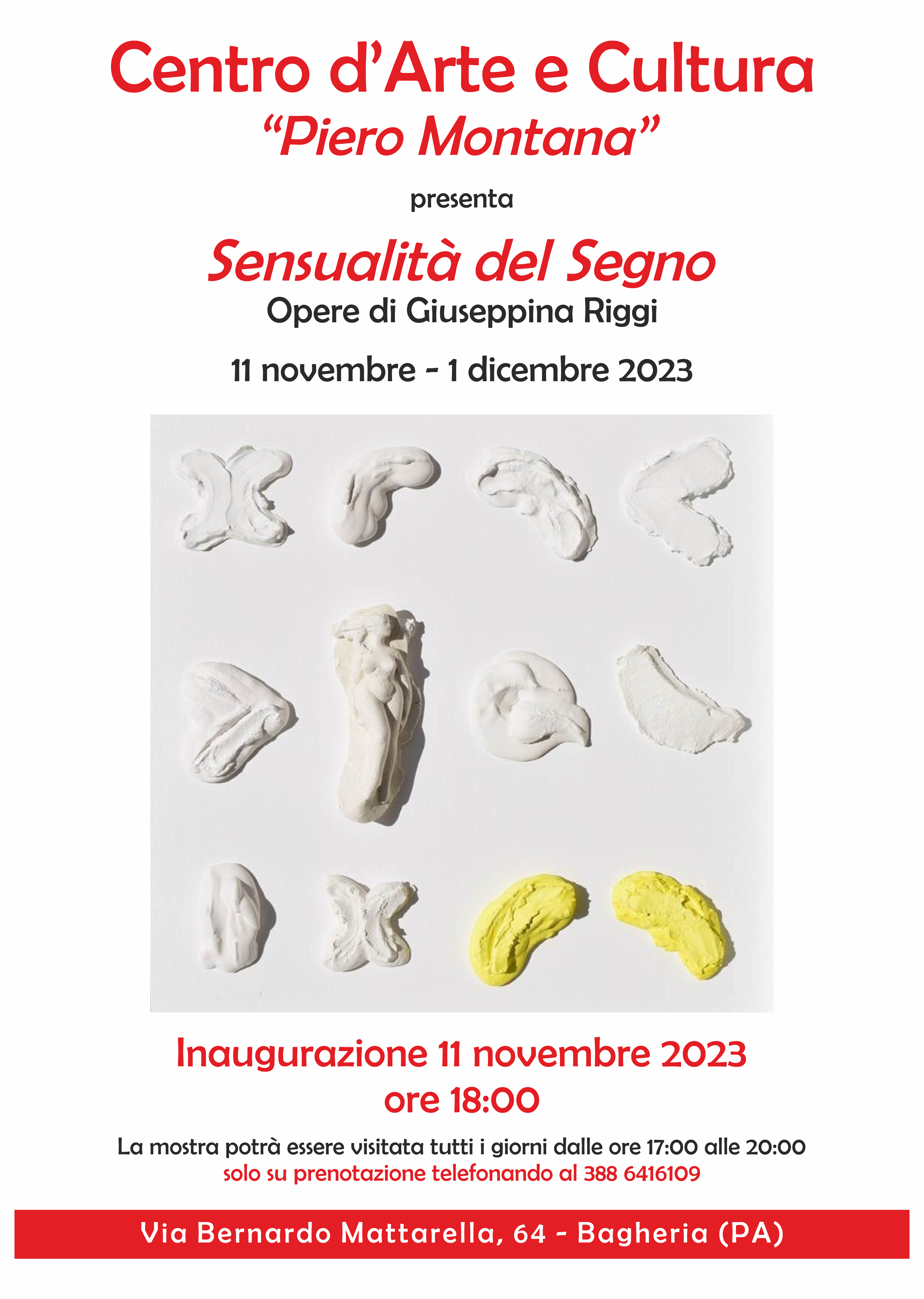 “Sensualità del segno”. Mostra di Giuseppina Riggi : Al centro d'arte e cultura “Piero Montana”.