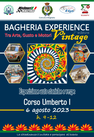 Festa di San Giuseppe: Domenica 6 agosto: “Bagheria Experience”- esposizione di auto e vespe storiche in corso Umberto I