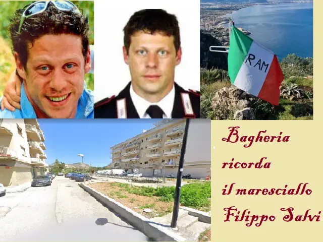Una piazza di Bagheria intitolata al maresciallo capo dei Carabinieri Filippo Salvi. Cerimonia di intitolazione mercoledì 12 luglio 2023. 