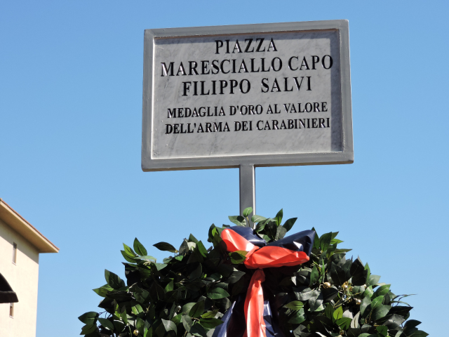Da oggi a Bagheria piazza Filippo Salvi, il maresciallo capo dei Carabinieri caduto in servizio a Monte Catalfano.