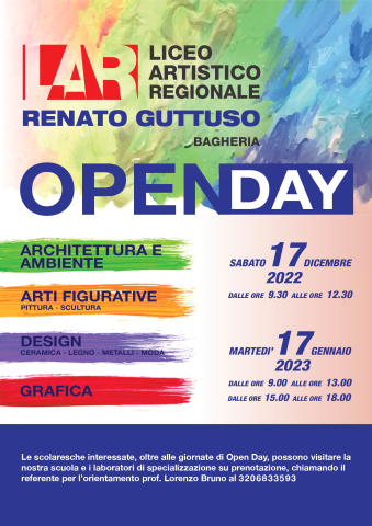 Locandina Open Day L.A. Renato Guttuso