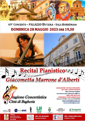 Stagione concertistica Città di Bagheria: il 28 maggio Recital pianistico Giacometta Marrone D'Alberti. 