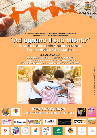  “Ad ognuno il suo talento: le varie forme della Comunicazione”. Giornata dedicata all'Inclusione a villa San Cataldo.