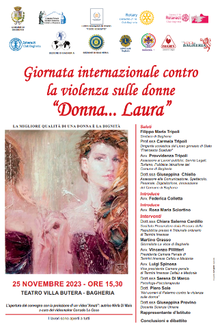 Giornata internazionale contro la violenza sulle donne  “Donna... Laura” incontro al teatro Butera per confrontarsi sul tema